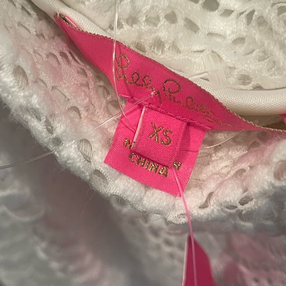 Lilly Pulitzer Jade Resort White Scalloped Lace Flutter Sleeve Mini Dress XS - Picture 6 of 9